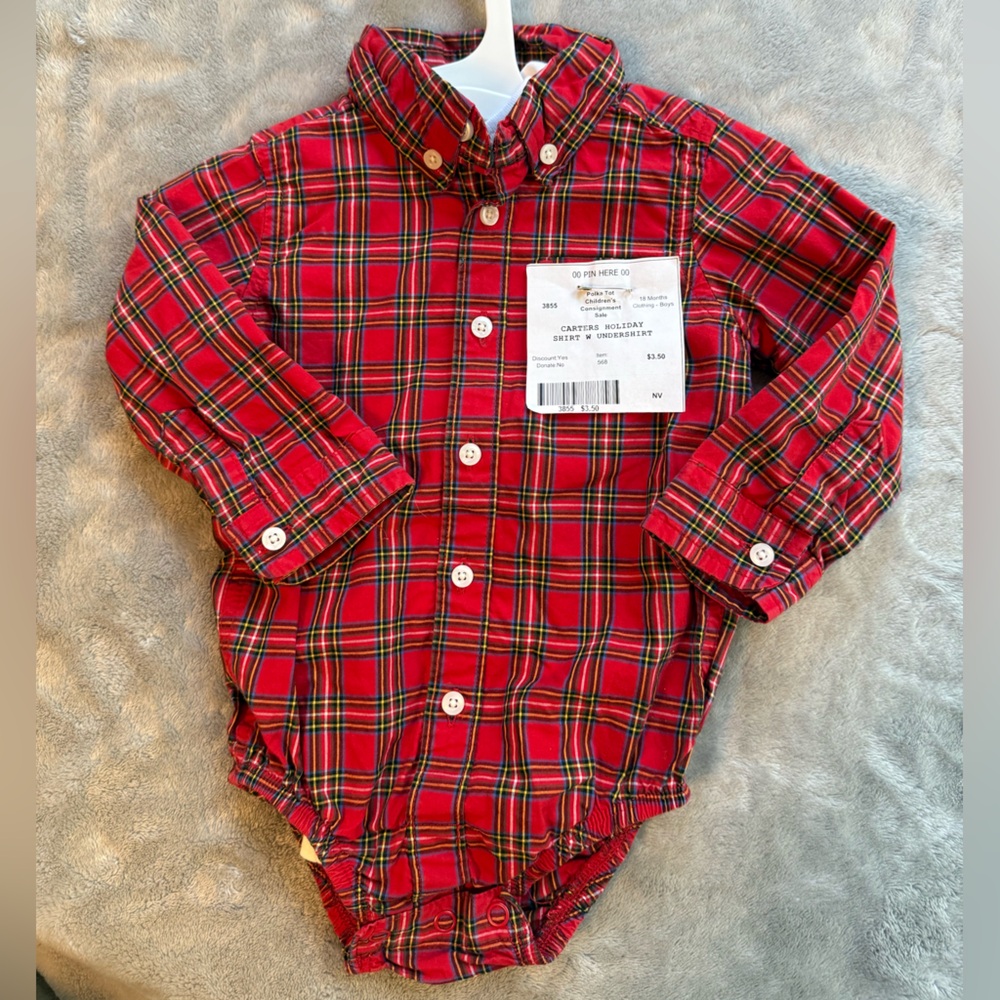 Carter's Red Plaid Button Down Shirt